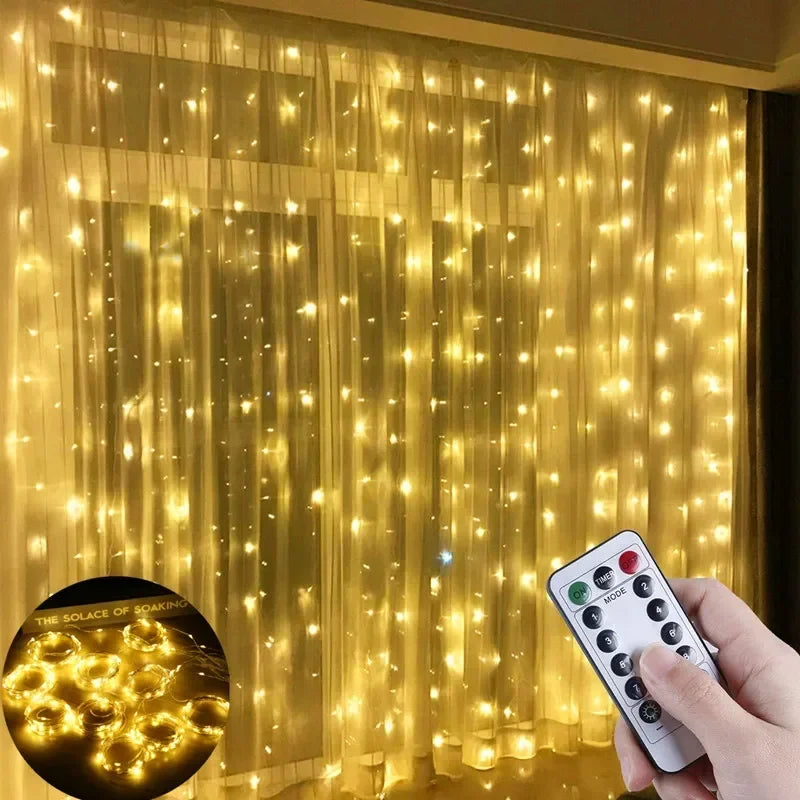 USB Powered LED Curtain Fairy Lights with Remote