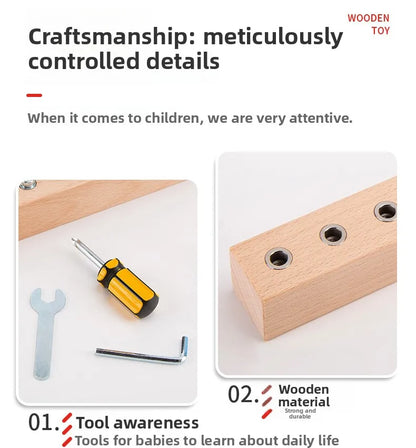 Kids Wooden Screw & Nut Toy