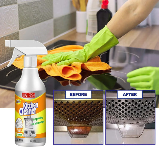 Kitchen Grease Foam Cleaner for removing stubborn oil, grease, and stains from kitchen surfaces, stoves, and appliances with deep cleaning foam.
