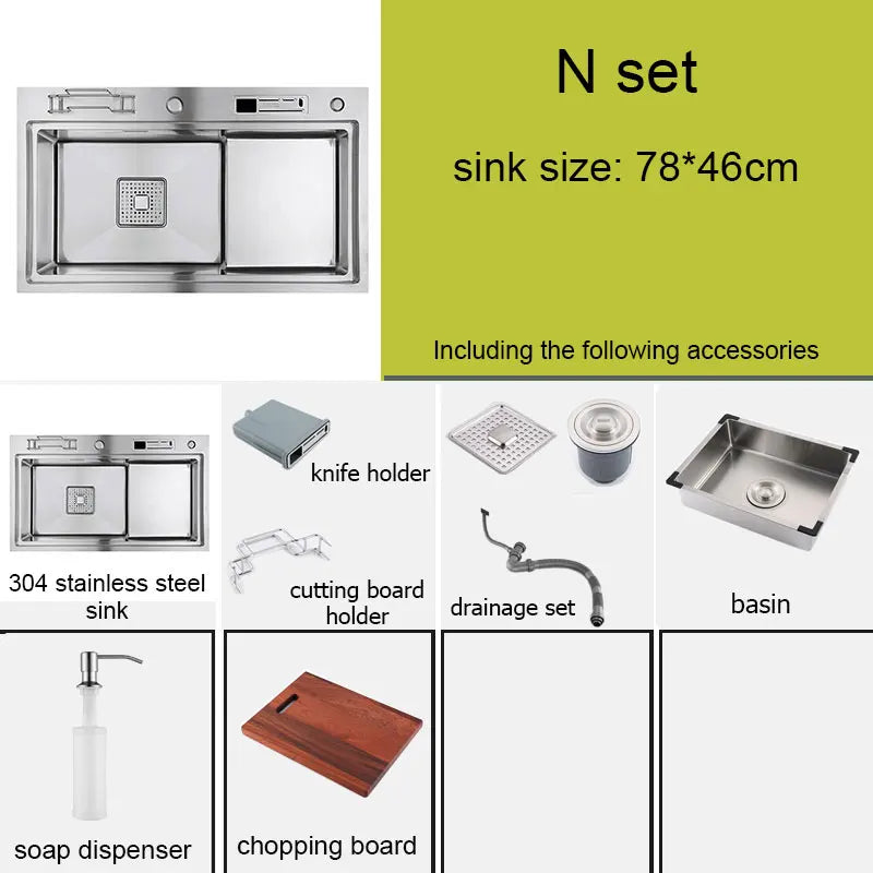 Stainless Steel Multifunction Waterfall Kitchen Sink