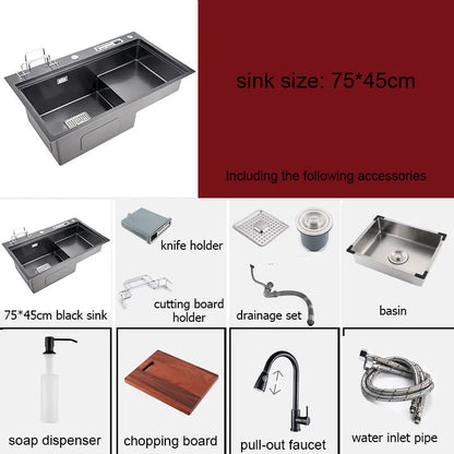 Stainless Steel Multifunction Waterfall Kitchen Sink