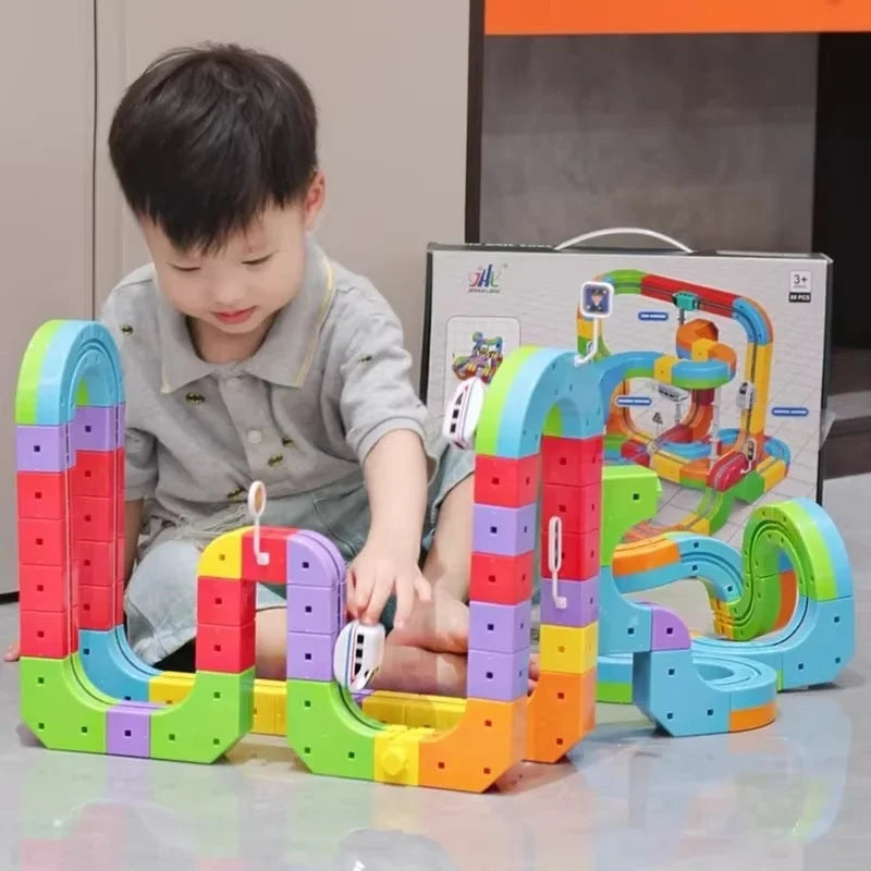 Magnetic Track Car Building Blocks