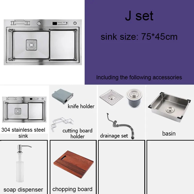 Stainless Steel Multifunction Waterfall Kitchen Sink