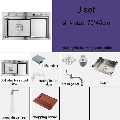 Stainless Steel Multifunction Waterfall Kitchen Sink