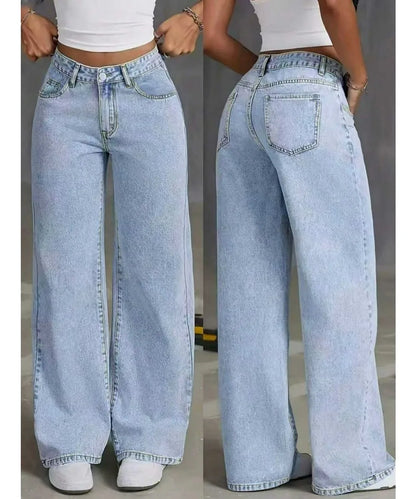Women’s Wide Leg Straight Loose Denim Jeans