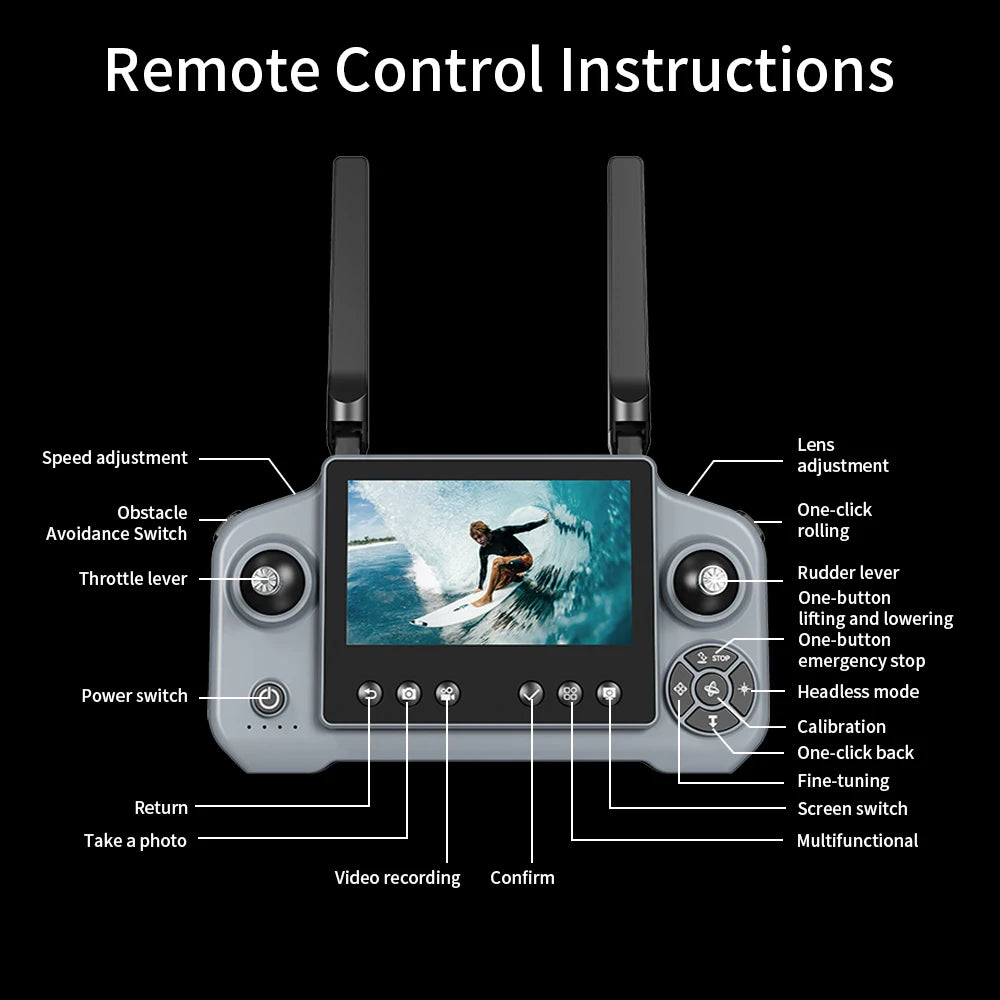 AE21 HD Dual Camera Mini Drone with 4.3" Screen Remote