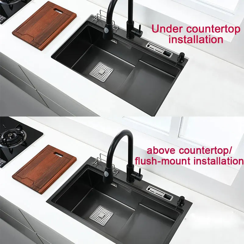Stainless Steel Multifunction Waterfall Kitchen Sink