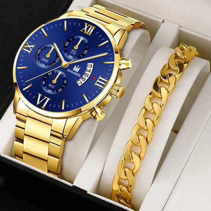 Men’s Fashion Quartz Watch – Stainless Steel Business Wristwatch - OneClickSmart