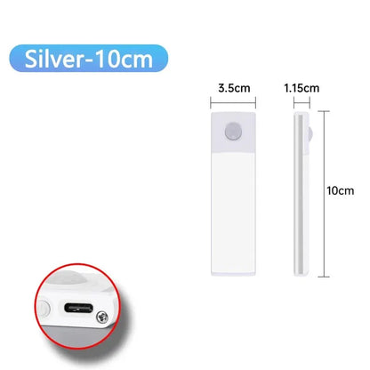 Rechargeable Motion Sensor Cabinet Light – USB-C Magnetic LED Bar for Kitchen, Closet & Stairs