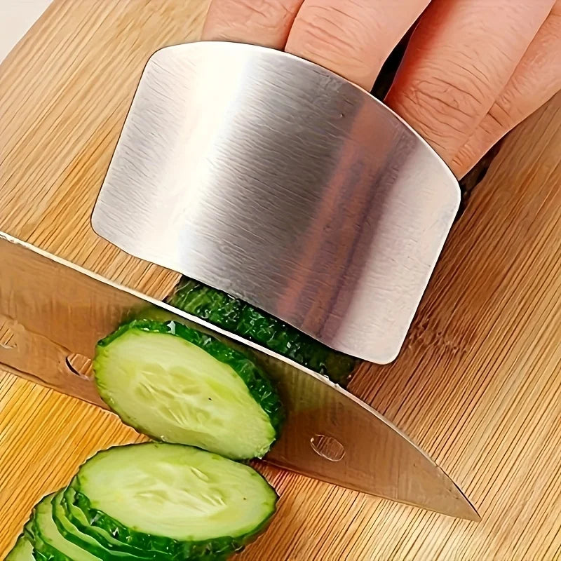 Stainless Steel Finger Guard for Safe Vegetable Slicing