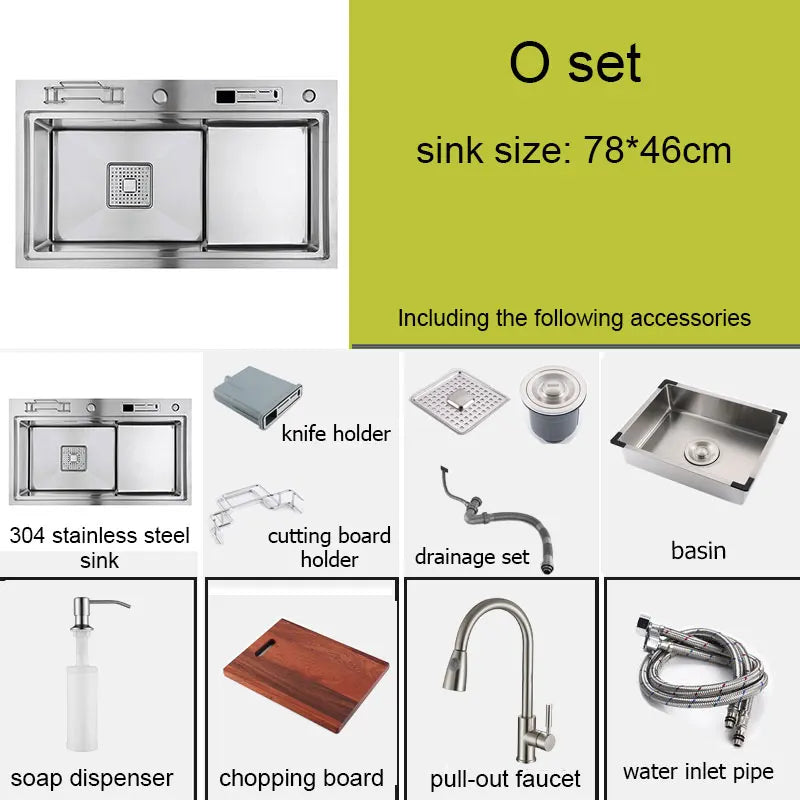 Stainless Steel Multifunction Waterfall Kitchen Sink
