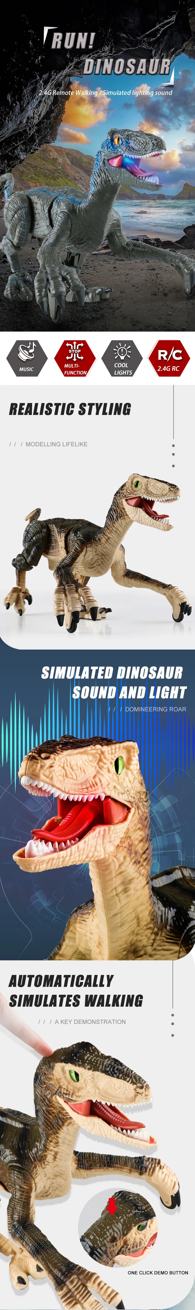 Remote Control Dinosaur Toy with led lights
