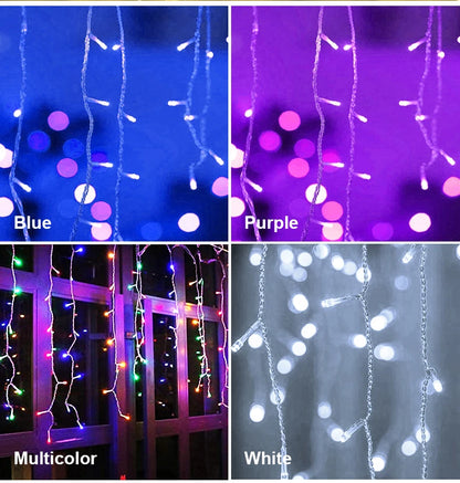5m LED Icicle Curtain Lights – Outdoor Christmas Decorative String Lights