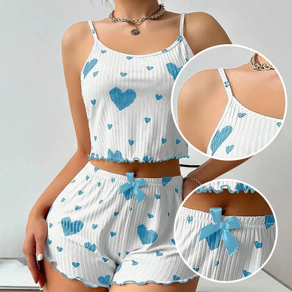 Women's 2-Piece Pajama Set – Tank Top & Shorts Sleepwear