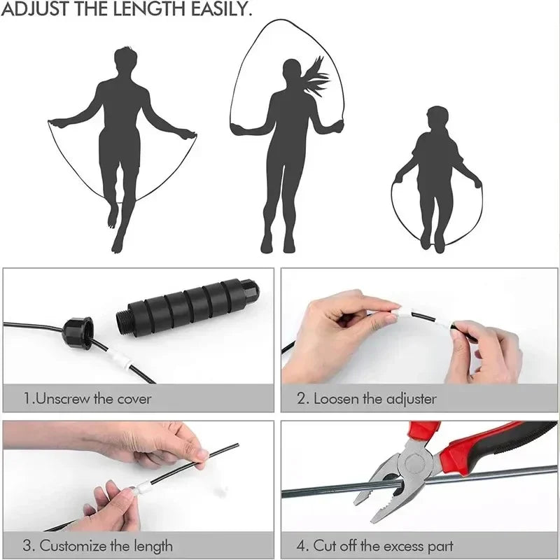 Adjustable jump rope for home workouts