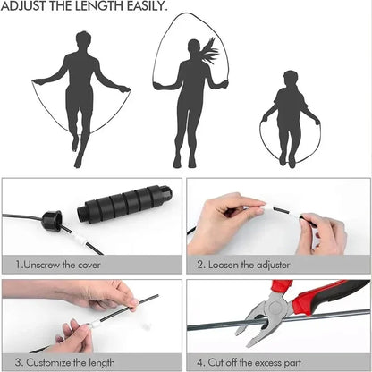 Adjustable jump rope for home workouts