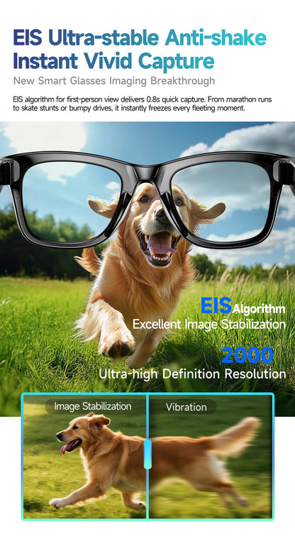 AI Smart Glasses with Camera, Bluetooth & Translation