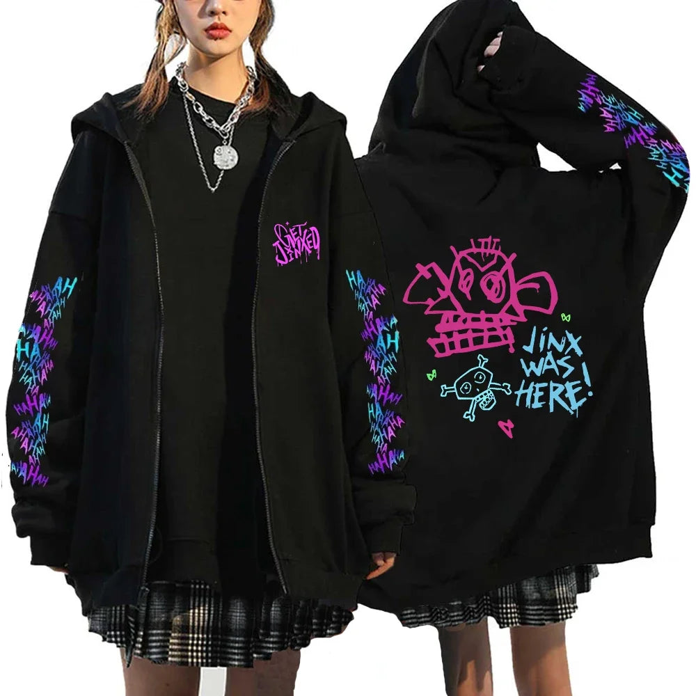 Arcane Jinx Anime Zipper Hoodie