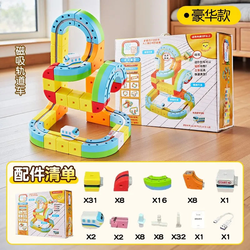 Magnetic Track Car Building Blocks