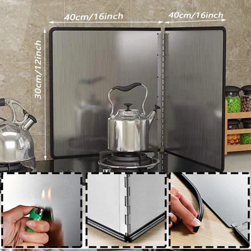 Foldable Stove Splatter Guard Non-Stick Grease Shield