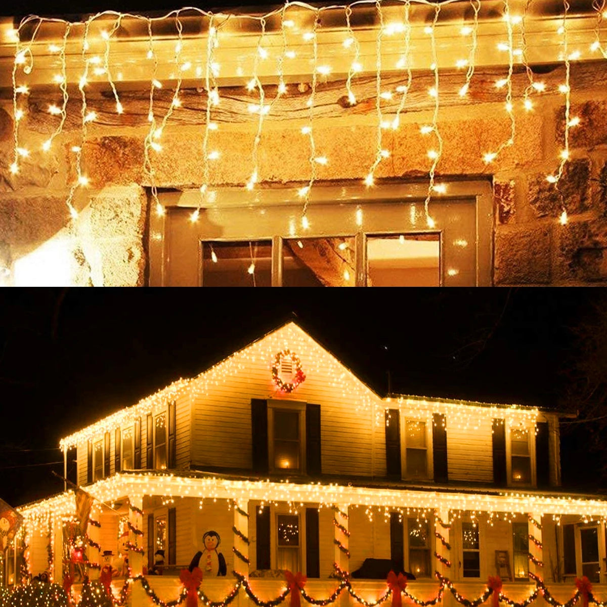 5m LED Icicle Curtain Lights – Outdoor Christmas Decorative String Lights