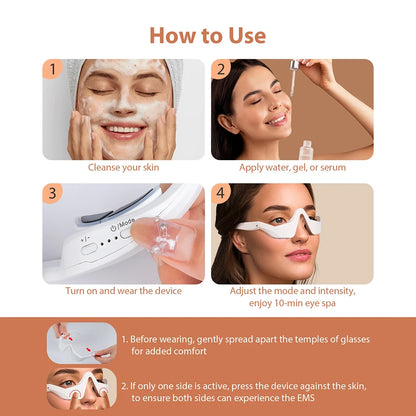 Foreverlily EMS Eye Massager Glasses for Eye Fatigue Relief