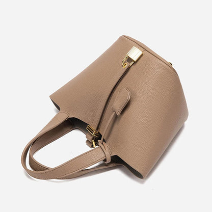 Lychee Texture Handbag – Retro Solid Color Classic Women’s Bag - OneClickSmart