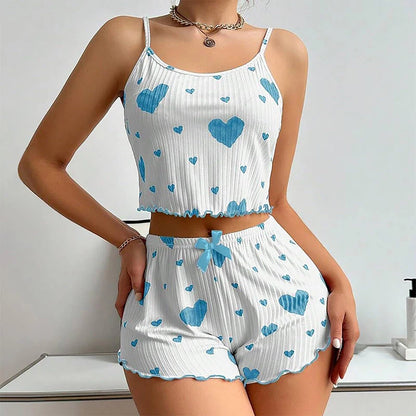 Women's 2-Piece Pajama Set – Tank Top & Shorts Sleepwear