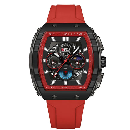 OFNS Men’s Quartz Chronograph Watch – Waterproof Luminous Sports Watch with Silicone Strap