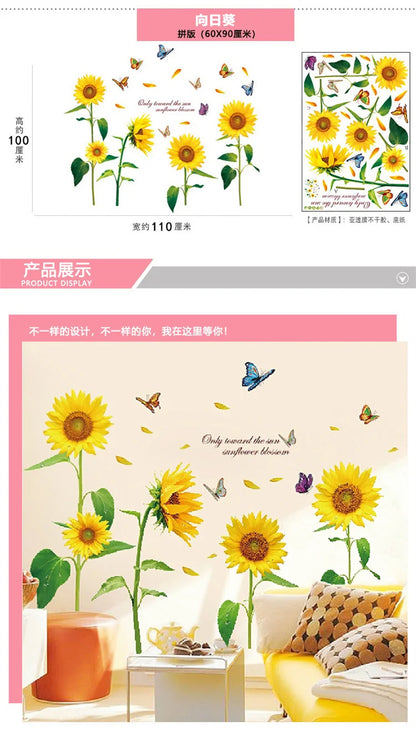 Purple Lavender Flower Butterfly Wall Stickers – Home Decor Decals