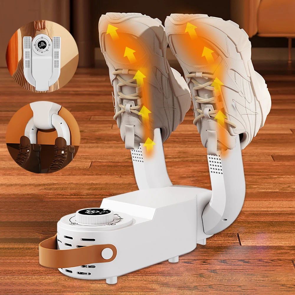 Portable Electric Shoe Dryer 220V for fast drying of wet shoes and boots, compact electric heater with safe and efficient moisture removal.