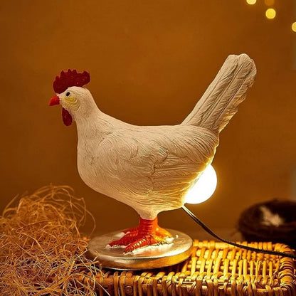 LED decor chicken egg lamp with soft glowing light for home decoration and night lighting.