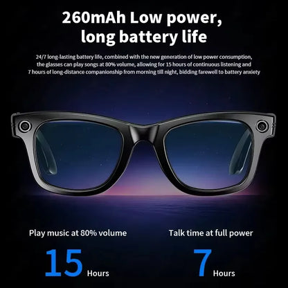 AI Smart Glasses with Camera, Bluetooth & Translation