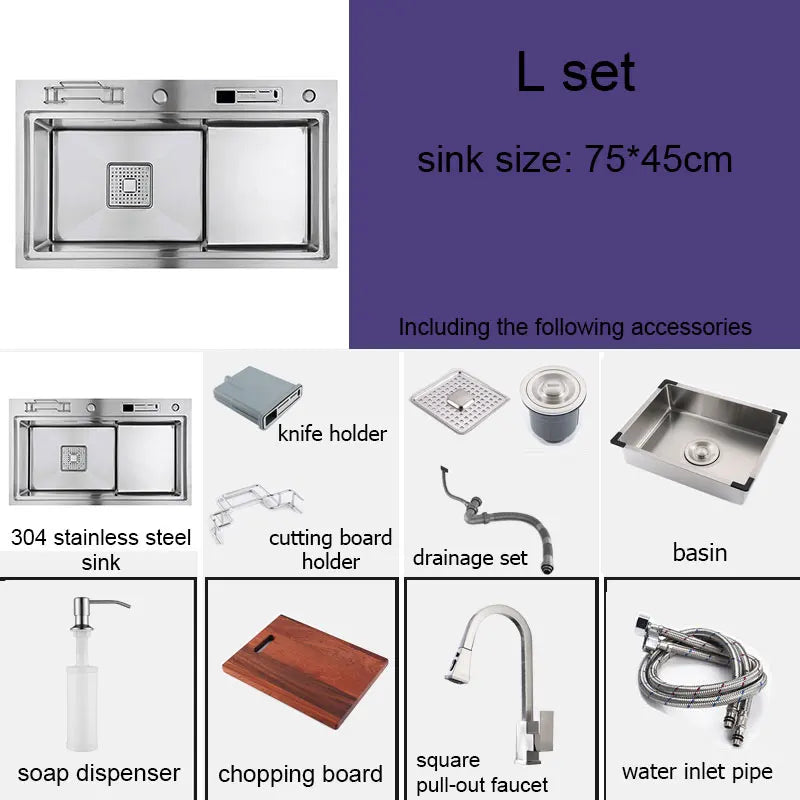 Stainless Steel Multifunction Waterfall Kitchen Sink