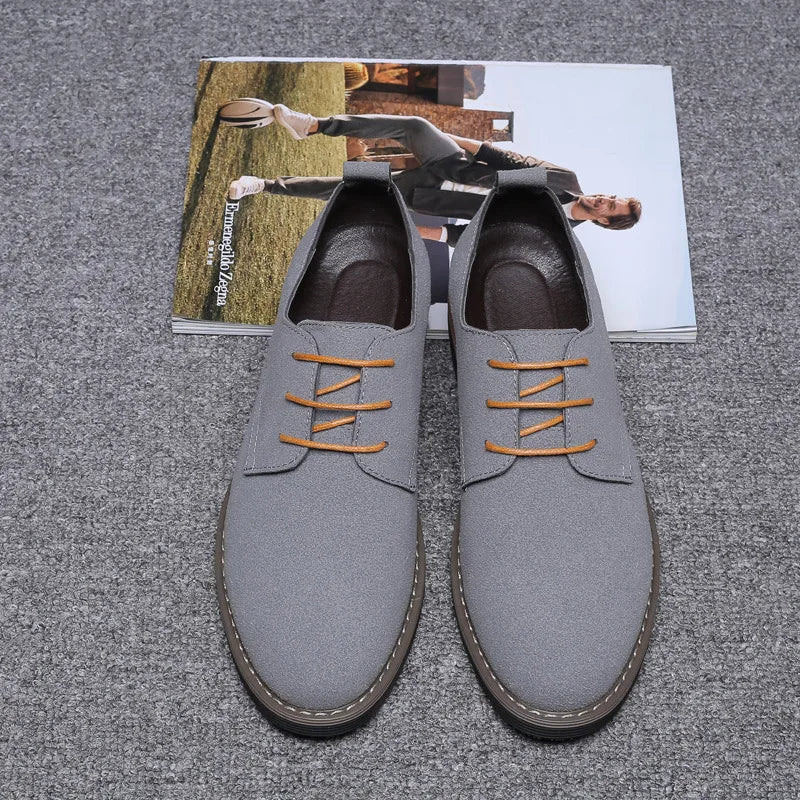 Men’s Black PU Suede Dress Shoes – Business, Wedding & Casual