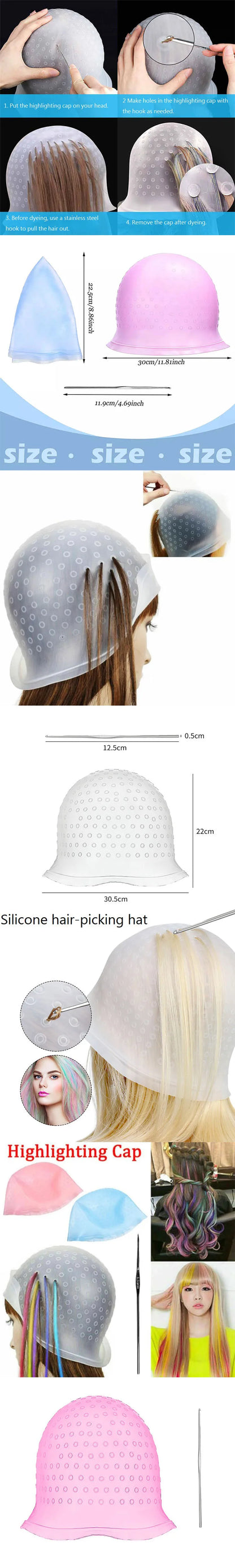 Silicone Hair Highlighting Cap – Reusable Hair Coloring & Dye Cap - OneClickSmart