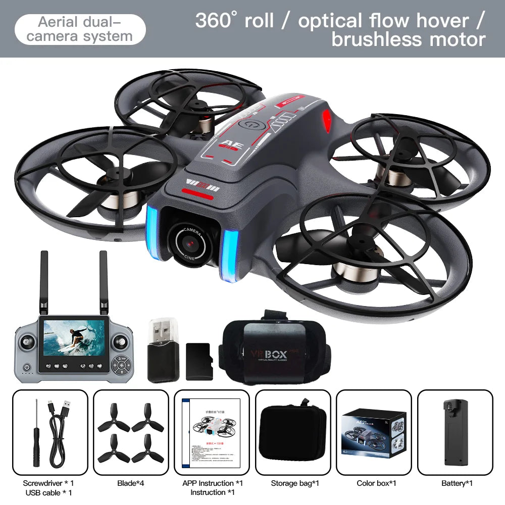 AE21 HD Dual Camera Mini Drone with 4.3" Screen Remote