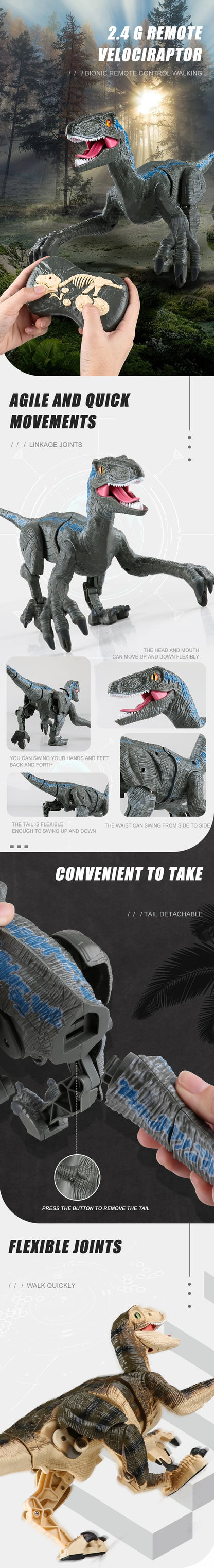 Remote Control Dinosaur Toy with led lights