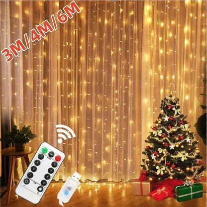 USB Powered LED Curtain Fairy Lights with Remote