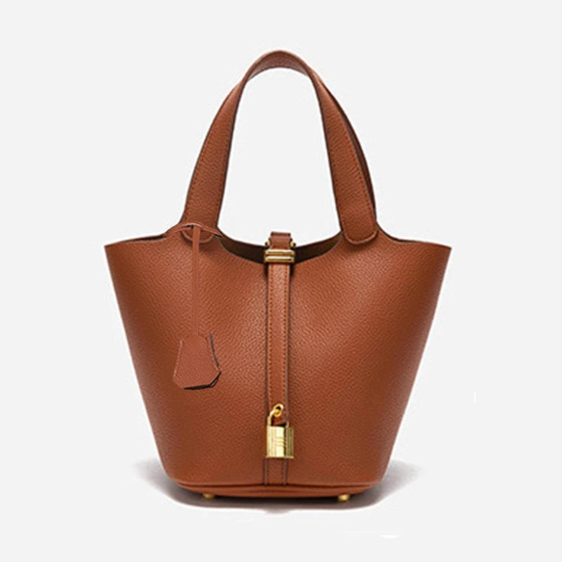 Lychee Texture Handbag – Retro Solid Color Classic Women’s Bag - OneClickSmart