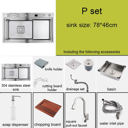 Stainless Steel Multifunction Waterfall Kitchen Sink