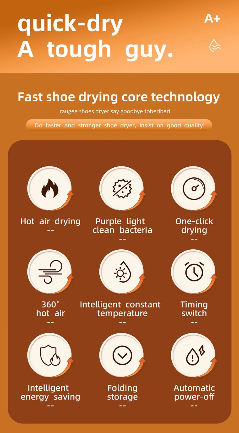 Portable Electric Shoe Dryer 220V
