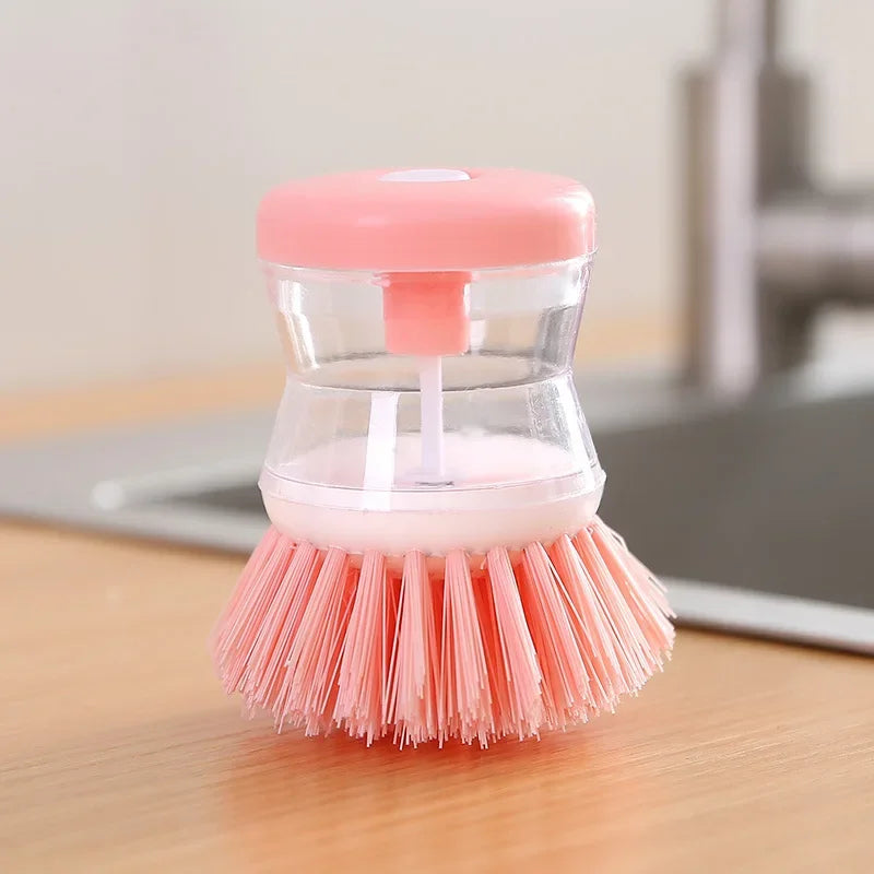 Dish Brush with Soap Dispenser – Kitchen Pot & Utensil Cleaner