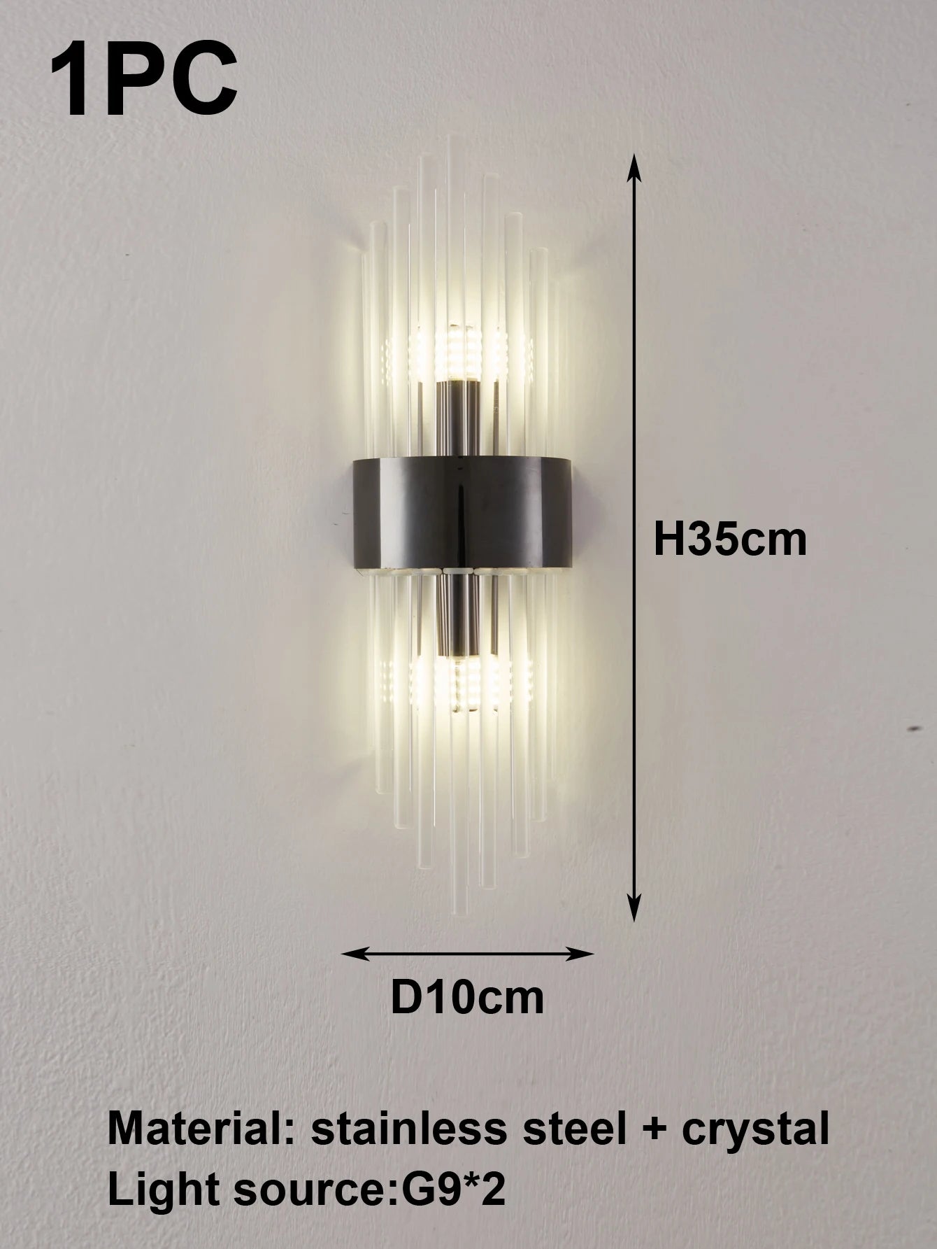 Crystal Wall Sconce Gold Black G9 Light