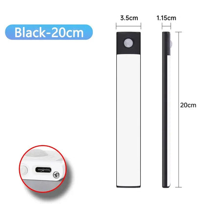 Rechargeable Motion Sensor Cabinet Light – USB-C Magnetic LED Bar for Kitchen, Closet & Stairs