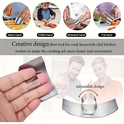 Stainless Steel Finger Guard for Safe Vegetable Slicing