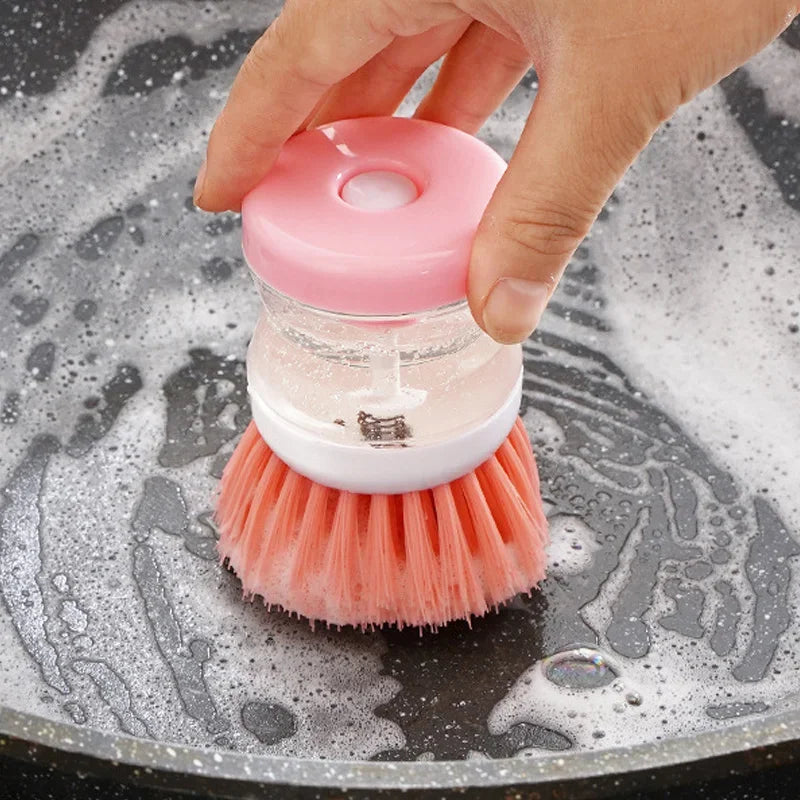 Dish Brush with Soap Dispenser – Kitchen Pot & Utensil Cleaner