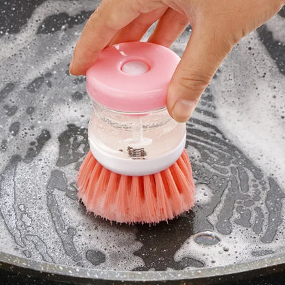 Dish Brush with Soap Dispenser – Kitchen Pot & Utensil Cleaner