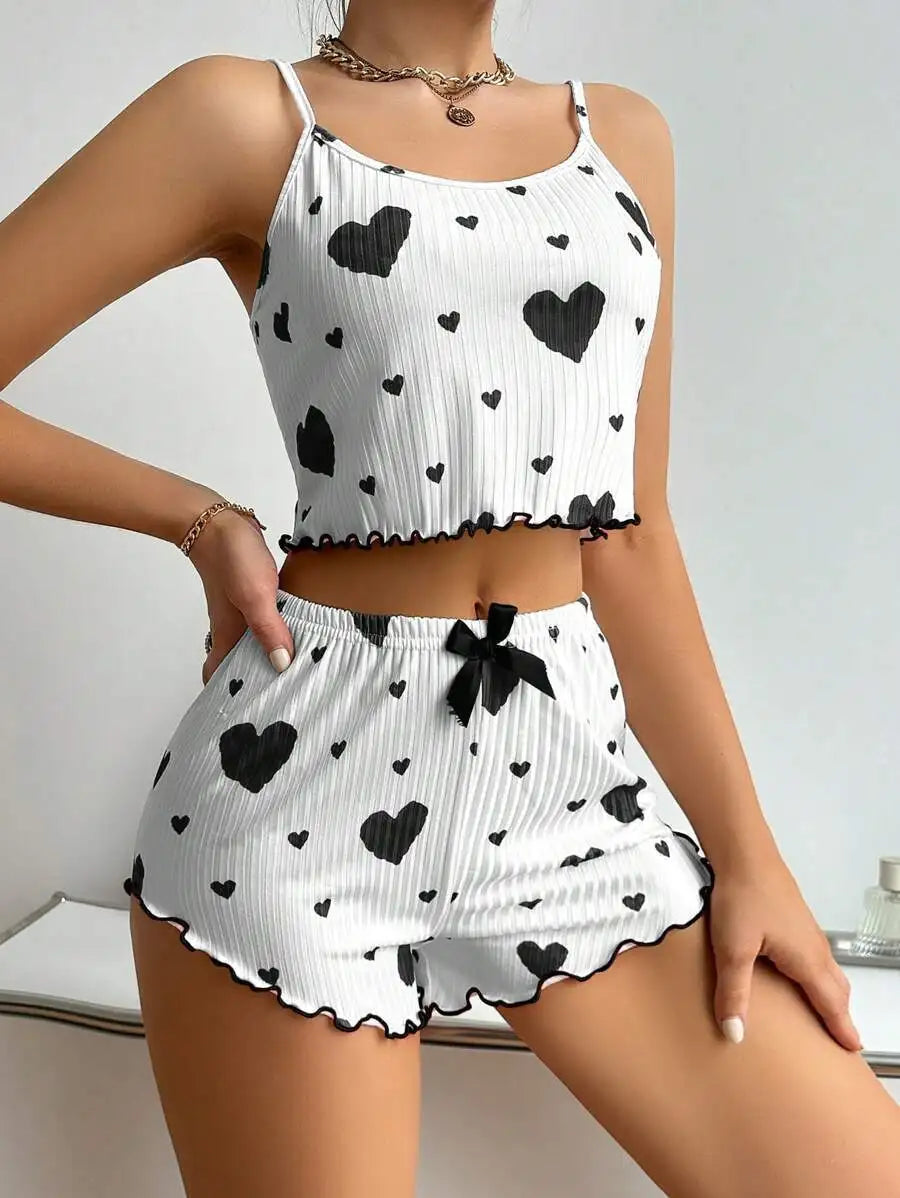Women's 2-Piece Pajama Set – Tank Top & Shorts Sleepwear