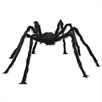 Large black spider decoration on a white background
